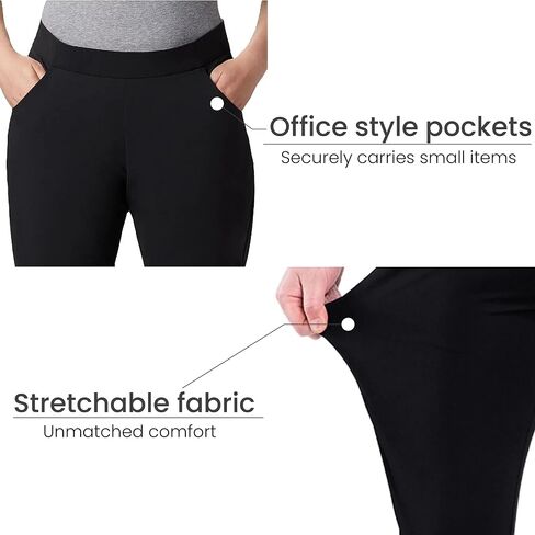 SLIM-SATION Women's Wide Band Ankle Pant Pull-on Pant with Tummy Control in Saudi Arabia