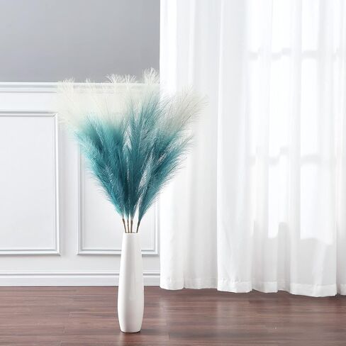 4 PCs Faux Pampas Grass Decor, 44 Inch Large Tall Fluffy Artificial Fake Flower Boho Decor, Bulrush Reed Grass for Vase Filler, Farmhouse Home Wedding Decor (Black) in Saudi Arabia