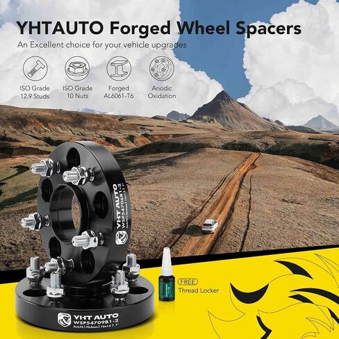 YHTAUTO 5x4.75 Wheel Spacers 1 Inch Fit 1979-2019 Chevy Corvette, Camaro, S10, Blazer, XLR, Sonoma, Firebird, Riviera, 5 Lug Tire Spacers w/ M12x1.5 & 12.9 Grade Studs, 70.5mm Hub Bore in Saudi Arabia