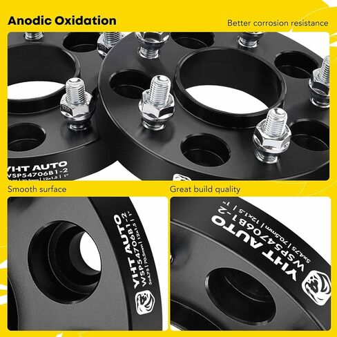 YHTAUTO 5x4.75 Wheel Spacers 1 Inch Fit 1979-2019 Chevy Corvette, Camaro, S10, Blazer, XLR, Sonoma, Firebird, Riviera, 5 Lug Tire Spacers w/ M12x1.5 & 12.9 Grade Studs, 70.5mm Hub Bore in Saudi Arabia