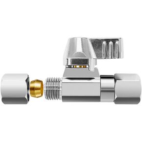 Brass Ball Valve - 1/4"Comp Male x 1/4"Comp Female Swivel Shut off Valve, Quarter Turn Stop Valve for Switching and Adjusting the Inlet Water Flow of Refrigerator,Ice Maker and Large Humidifier(1 PCS) in Saudi Arabia