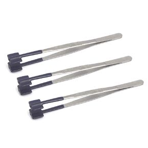 الملقط المتخصص PVC ملقط مطلي بنصائح مسطحة آمنة من المطاط غير القابضة (E 3) من الفولاذ المقاوم للصدأ من G.S Online Store in Kuwait