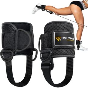 Fightech Cable Cable Cable Straps مرفق لصالة الألعاب الرياضية - أحزمة الكاحل الكابل - أصفاد الكاحل المبطنة لعمليات الركود وتمارين الساق in Kuwait