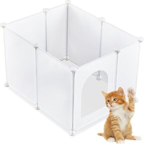 Marsui Extra Large Cat Litter Box Enclosure Splash Guard 31.5 x 20 x 15.7 Inches DIY Litter Box Wall Shield Easy Clean Dog Litter Box Enclosure Light Weight Plastic Sheets for Most Litter Boxes in Kuwait
