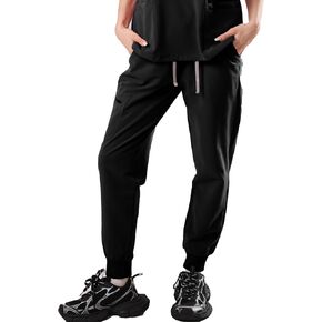 Scrub Pants for Women - Elastic Drawstring Waist, Cuffed Ankle & 5 Utility Pockets for Medical Professionals in Kuwait