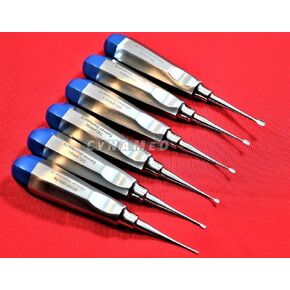 Premium German 6 PCS Detetal Dental Extracting Wing Winged Tip Elevator-Blue Cynamed Cynamed Set من 6 EA in Saudi Arabia