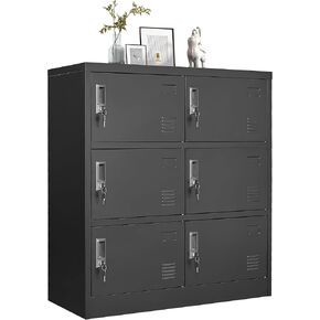 Metal Lockers for Employees, Storage Employee Locker, 72" Storage Lockers with Shelves Steel Cabinet for Home (Black, 9 door-72'') in Kuwait