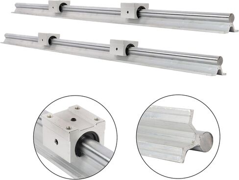 SBR16-800mm Linear Guide System 2 pc Wear-Against Supported Shafts and 4 pc SBR16UU Bearings 31.5inch in Saudi Arabia