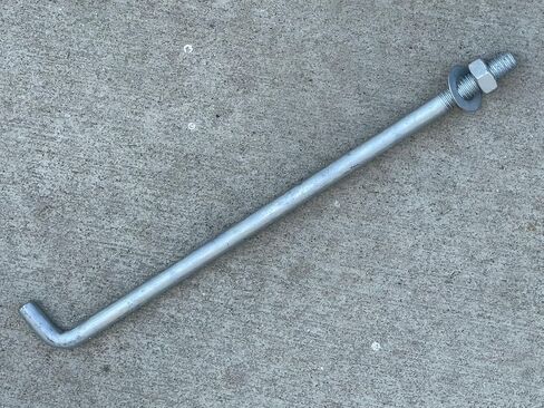 Sandbaggy 1/2 "× 12" مرساة خرسانية ملولبة L -bolts (المكسرات والغسالات المشمولة) - حار غطس مجلفن - صفيحة عتبة ، صفيحة قاعدة ، البناء ، الخشب ، مرساة الأسمنت ، J الترباس (50 ، 1/2 "× 12") in Saudi Arabia
