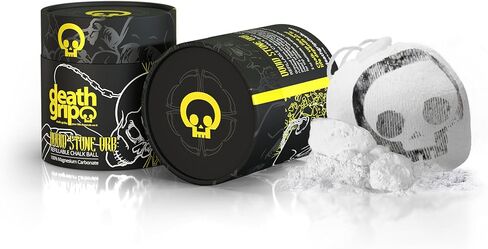 Death Grip Doom Stone Orb Refillable Chalk Ball - 2 oz (60g) 100% Magnesium Carbonate - Rock Climbing, Gym, Gymnastics Chalk - Lifting, Workout or Bouldering - Premium Hand Chalk for Precision Grip in Kuwait