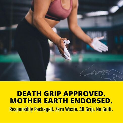 Death Grip Doom Stone Orb Refillable Chalk Ball - 2 oz (60g) 100% Magnesium Carbonate - Rock Climbing, Gym, Gymnastics Chalk - Lifting, Workout or Bouldering - Premium Hand Chalk for Precision Grip in Kuwait