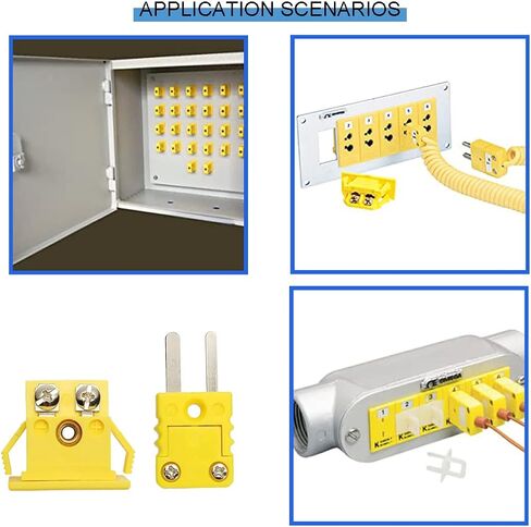 2 PCS K-type لوحة Mount Thermocouple موصل التوصيل المصغرة موصل التوصيل الأصفر والإناث الأصفر المصغر in Saudi Arabia