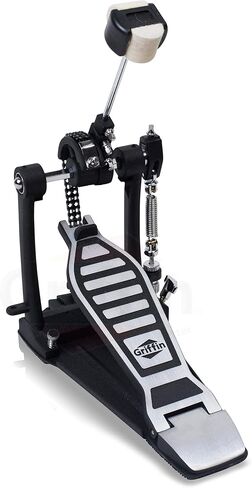 Griffin Single Drum Pedal (سلسلة Quick-kick)-دواسة القدم المزدوجة Deluxe مع مضرب من 4 جوانب ، كاميرا القدرة القابلة للتعديل لالتقاط الطبال المحترفين in Saudi Arabia