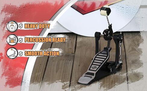 Griffin Single Drum Pedal (سلسلة Quick-kick)-دواسة القدم المزدوجة Deluxe مع مضرب من 4 جوانب ، كاميرا القدرة القابلة للتعديل لالتقاط الطبال المحترفين in Saudi Arabia