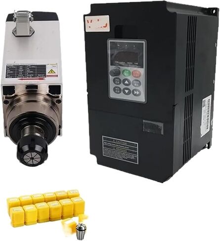 380V 4.5KW 6HP مربع مغزل هواء مربع مبرد 4 محامل + 5.5kW VFD العاكس + ER32 تشاك كيت in Saudi Arabia
