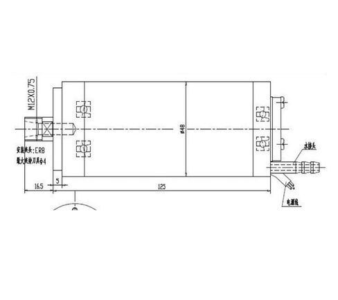 300W ER8 60000rpm Spindle AC75v 1000HZ Motor Water Cooling high Precision in Kuwait