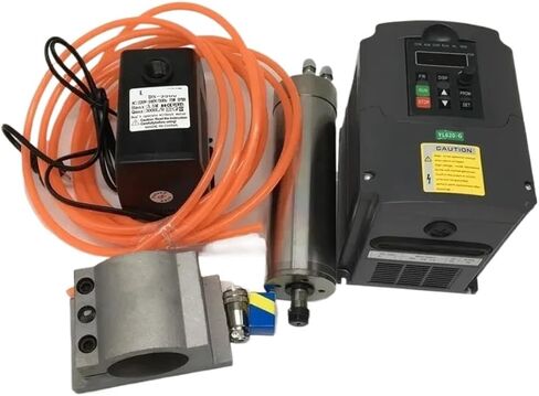 380V 3KW 24000 دورة في الدقيقة ER20 100 مم محرك مغزل المبرد بالمياه + 4KW العاكس VFD + 75W مجموعة مضخة المياه in Kuwait