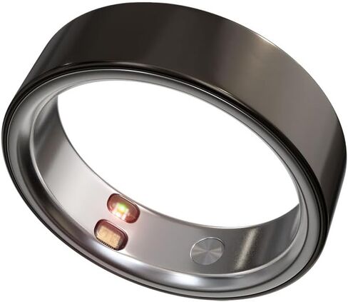 Smart Ring Health Tracker 5ATM Waterproof Sport Ring Exclusive Vibration Alerts Glossy Titanium Blood Oxygen/Sleep/Stress Monitor Women’s Cycle Prediction Compatible with iOS/Android Grey 9 in Saudi Arabia