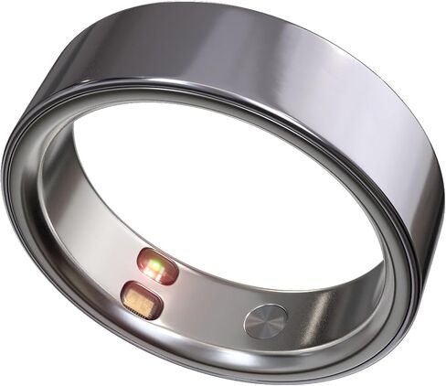 Smart Ring Health Tracker 5ATM Waterproof Sport Ring Exclusive Vibration Alerts Glossy Titanium Blood Oxygen/Sleep/Stress Monitor Women’s Cycle Prediction Compatible with iOS/Android Grey 9 in Saudi Arabia