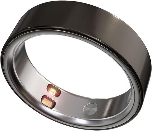 Smart Ring Health Tracker 5ATM Waterproof Sport Ring Exclusive Vibration Alerts Glossy Titanium Blood Oxygen/Sleep/Stress Monitor Women’s Cycle Prediction Compatible with iOS/Android Grey 9 in Saudi Arabia