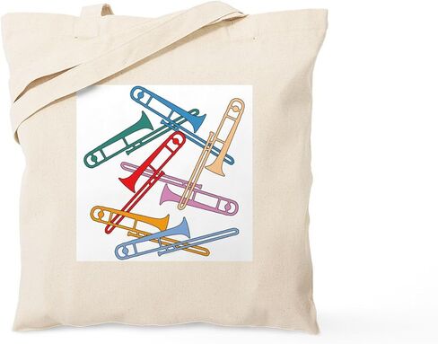 CafePress Trombones Kick Brass Tote Bag Reusable Natural Beige Canvas Shopping Bag in Saudi Arabia
