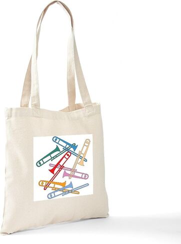 CafePress Trombones Kick Brass Tote Bag Reusable Natural Beige Canvas Shopping Bag in Saudi Arabia