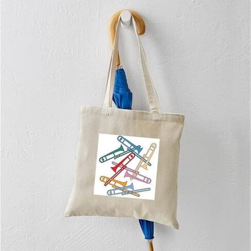 CafePress Trombones Kick Brass Tote Bag Reusable Natural Beige Canvas Shopping Bag in Saudi Arabia