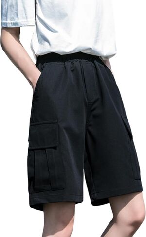 Hewlshawn Women's Hiking Cargo Shorts Athletic Gothic Summer Elastic Waist Bermuda Lightweight Casual Y2k Streetwear in Kuwait