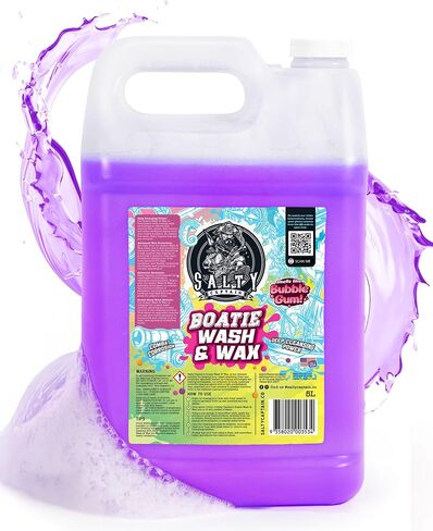 Salty Captain Boatie Wash N Wax - (رائحة اللثة الفقاعية) تغسل السيارة والزوارق وتركيز الشمع ، وتنظف الملح ، والبقايا البحرية ، والأوساخ | درجة الحموضة متوازنة in Kuwait