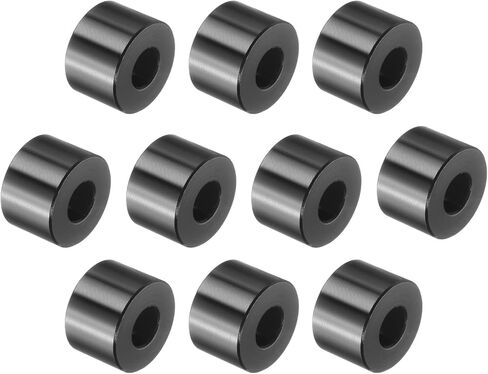 UXCELL 10 PCS فاصل الألمنيوم ، 5/16 "Bore x 3/4" OD X 1/2 "طول فاصل أسود مستدير غير متخلف من الفواصل المعدنية اللمسات الأخيرة in Kuwait