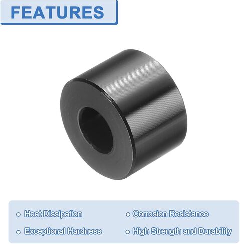 UXCELL 10 PCS فاصل الألمنيوم ، 5/16 "Bore x 3/4" OD X 1/2 "طول فاصل أسود مستدير غير متخلف من الفواصل المعدنية اللمسات الأخيرة in Kuwait