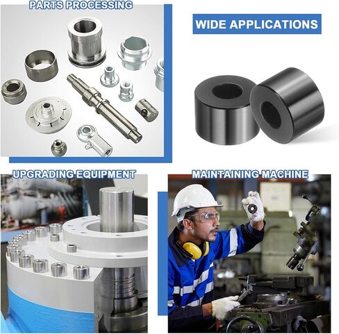 UXCELL 10 PCS فاصل الألمنيوم ، 5/16 "Bore x 3/4" OD X 1/2 "طول فاصل أسود مستدير غير متخلف من الفواصل المعدنية اللمسات الأخيرة in Kuwait