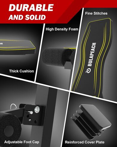 Adjustable Weight Bench Workout Bench for Home Gym, Foldable Workout Bench 700LBS Weight Capacity for Full Body Strength Training,Incline Flat Decline Sit-up Bench (2 Resistance Bands) in Kuwait
