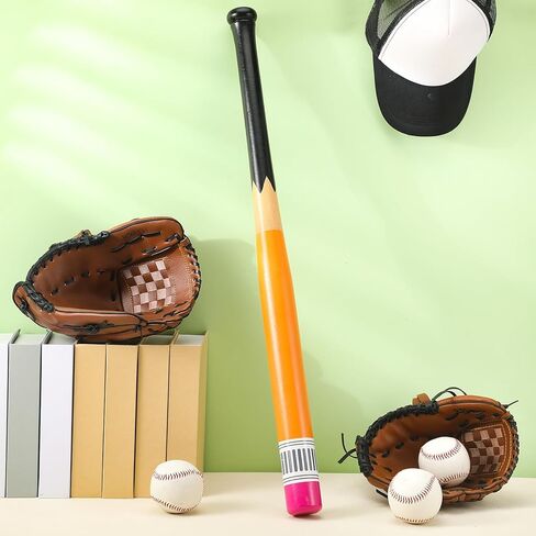 1 Pack Pencil Baseball Bat Youth 29 Inches Big Wooden Bat for Youth Adult Baseball Training Exercising Games, Self Defense, Casual Play Accessories in Saudi Arabia