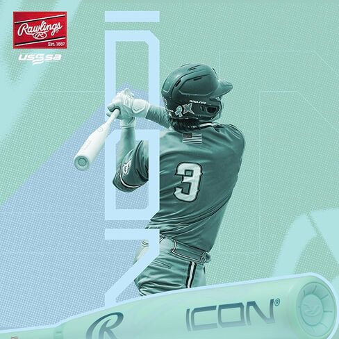 Rawlings | 2026 | ICON Baseball Bat | USSSA | -5 / -8 / -10 Drop | 2 3/4" Barrel | 2 Pc. Composite in Saudi Arabia