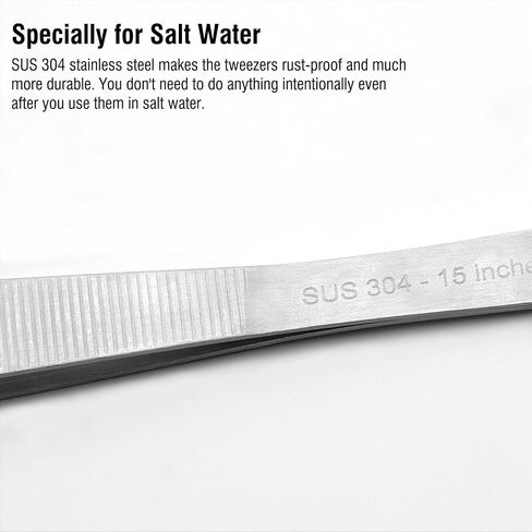 18.9 inch Heavy Duty Extra Long Tweezers for Salt & Fresh Water Fish Tank, Curved SUS 304 Stainless Steel Aquascape Tweezers for Aquarium & Terrarium, Large Metal Snake Feeding Tongs in Saudi Arabia