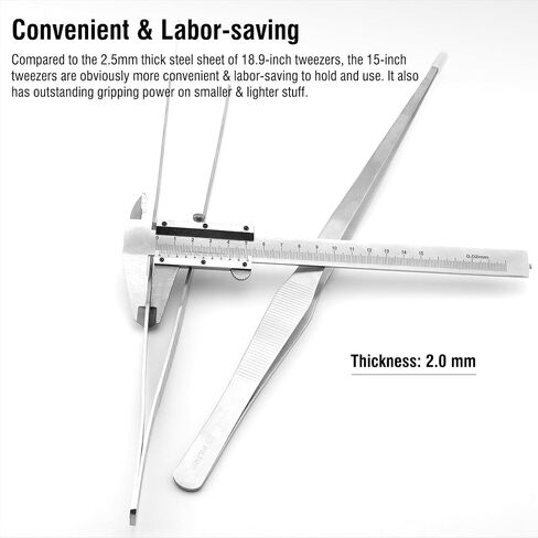 18.9 inch Heavy Duty Extra Long Tweezers for Salt & Fresh Water Fish Tank, Curved SUS 304 Stainless Steel Aquascape Tweezers for Aquarium & Terrarium, Large Metal Snake Feeding Tongs in Saudi Arabia