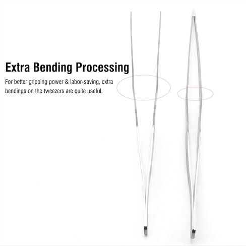 18.9 inch Heavy Duty Extra Long Tweezers for Salt & Fresh Water Fish Tank, Curved SUS 304 Stainless Steel Aquascape Tweezers for Aquarium & Terrarium, Large Metal Snake Feeding Tongs in Saudi Arabia