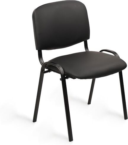 CLATINA Set of 5 Pack Stackable Waiting Room Chairs Fabric Black Reception Chair Metal with Thickened Seat Back Cushion for Waiting Conference Room Guest Stool (5 Pack) in Kuwait