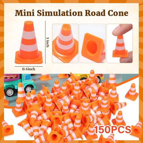 Soulchen 150 PCS 1 "Mini Traffic Consles Miniature Miniature Minists علامات الحواجز البرتقالية على الطرق in Kuwait