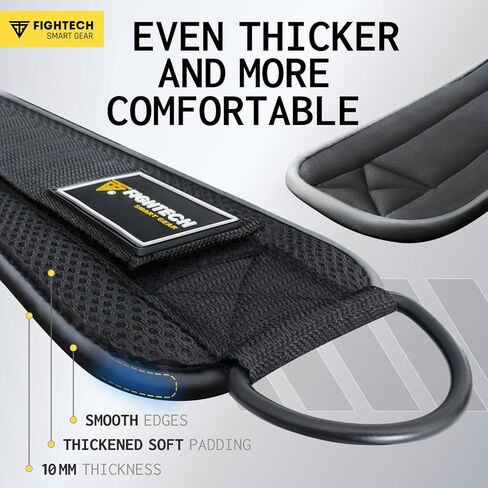 Fightech Cable Cable Cable Straps مرفق لصالة الألعاب الرياضية - أحزمة الكاحل الكابل - أصفاد الكاحل المبطنة لعمليات الركود وتمارين الساق in Kuwait