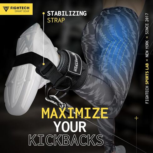 Fightech Cable Cable Cable Straps مرفق لصالة الألعاب الرياضية - أحزمة الكاحل الكابل - أصفاد الكاحل المبطنة لعمليات الركود وتمارين الساق in Kuwait