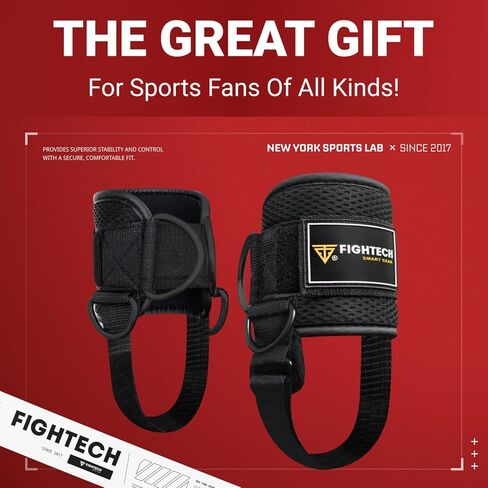 Fightech Cable Cable Cable Straps مرفق لصالة الألعاب الرياضية - أحزمة الكاحل الكابل - أصفاد الكاحل المبطنة لعمليات الركود وتمارين الساق in Kuwait