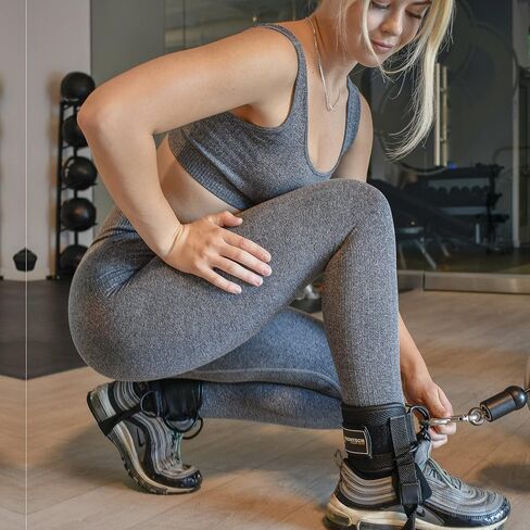 Fightech Cable Cable Cable Straps مرفق لصالة الألعاب الرياضية - أحزمة الكاحل الكابل - أصفاد الكاحل المبطنة لعمليات الركود وتمارين الساق in Kuwait