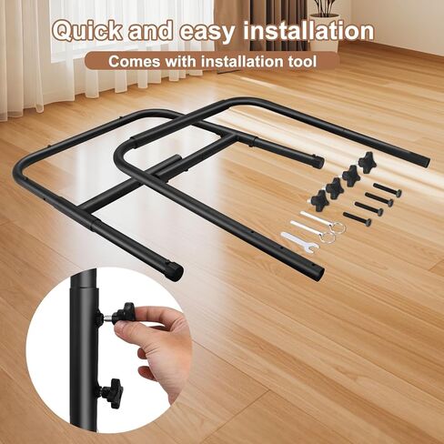 Walking Pad Handle bar Attachment – Treadmill Stand & Accessories for Extra Stability and Support, Compatible with Treadmills up to 19.7 in Wide, Adjustable Handlebar Height (up to 37.4 in), Black in Saudi Arabia