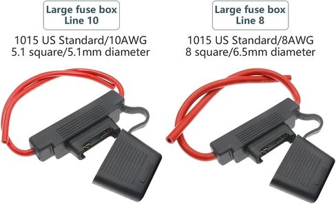 8 10 AWG 8AWG 10AWG Wire Car Fuse Holder Water-Resistant Automotive with Cover Inline Auto with Maxfuse 60A 1Pcs(10 AWG,60A) in Saudi Arabia