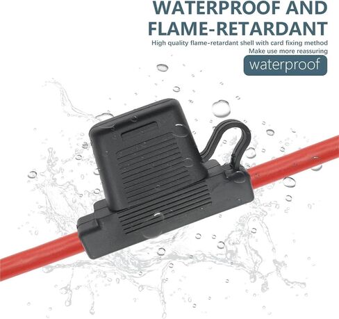 8 10 AWG 8AWG 10AWG Wire Car Fuse Holder Water-Resistant Automotive with Cover Inline Auto with Maxfuse 60A 1Pcs(10 AWG,60A) in Saudi Arabia