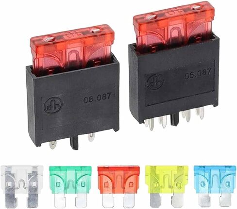 250V 30A Medium Car Insert Fuse Holder Horizontal Fuse Holder 2Pin 8Pin PCB Panel Mounting ATC Blade Standard Fuse Holder 5Set(8Pin Fuse Holder,20A) in Saudi Arabia