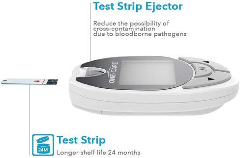 ONE-CARE 100 count Blood Glucose Test Strips, Precision Sugar Measurement for Diabetics, Monitor Your Diabetes (2 boxes of 50 each) in Kuwait