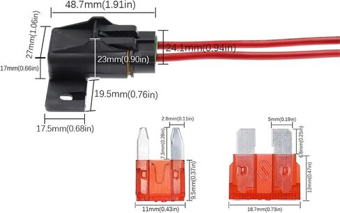 Car Insert Fuse The Fuse Holder Fuse Box 12AWG Medium Car Insert 600V 1Pcs(Standard,25A) in Saudi Arabia